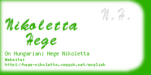 nikoletta hege business card